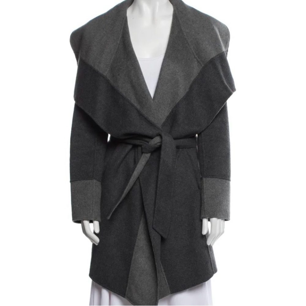 Diane Von Furstenberg Charcoal Wool Coat - Picture 1 of 8